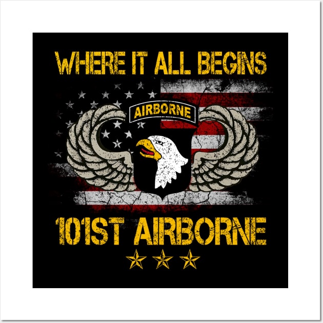 Where It All Begins 101st Airborne Division US Army Gift Veterans Day Wall Art by floridadori